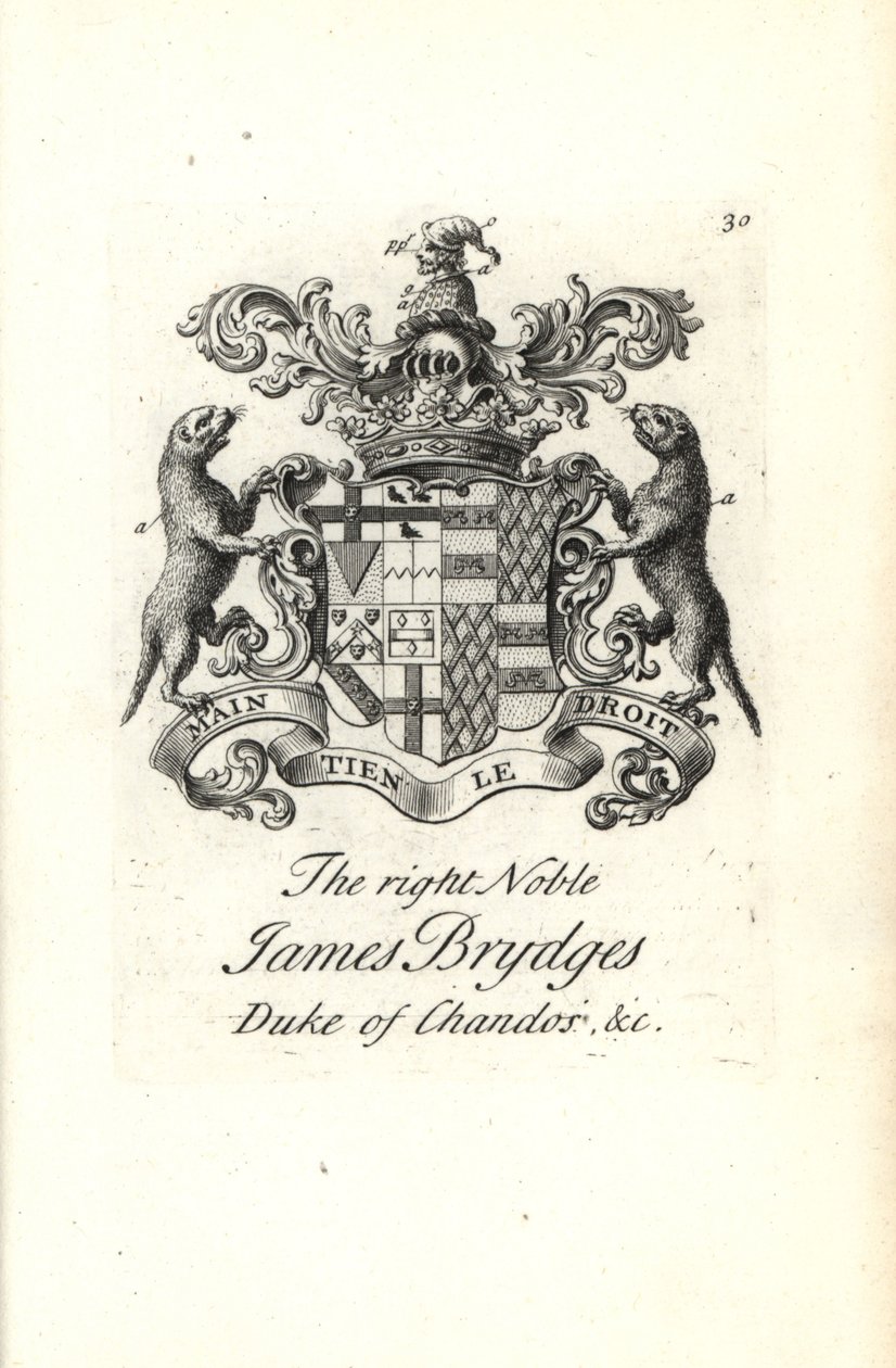 Herb i herb prawego szlachcica Jamesa Brydgesa, księcia Chandos autorstwa Andrew Johnston