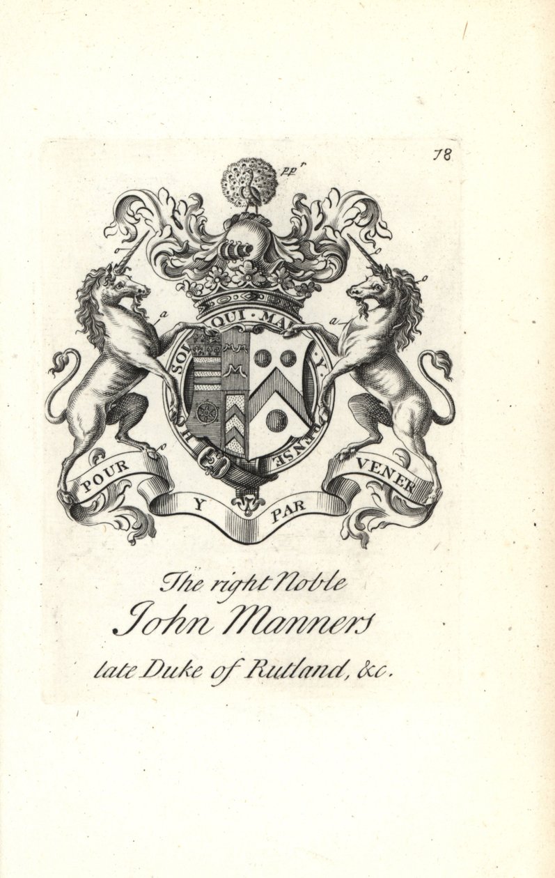 Herb i herb prawego szlachcica Jana Mannersa, 2. księcia Rutland autorstwa Andrew Johnston
