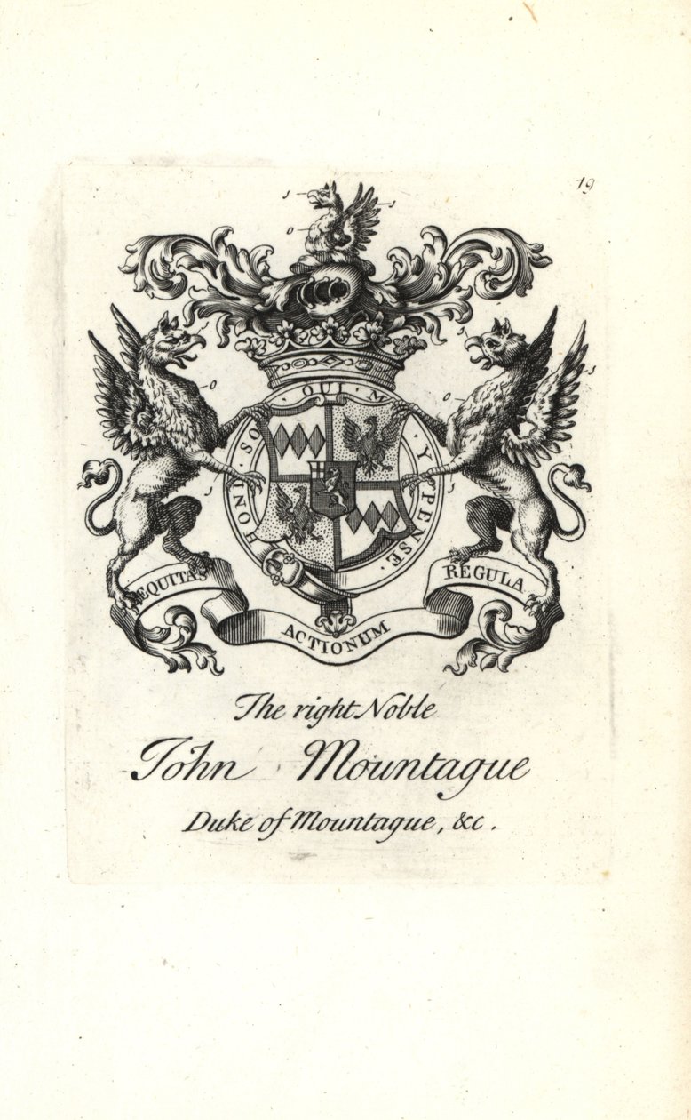 Herb i herb prawego szlachcica Jana Montagu, 2. księcia Montagu 1690-1749 autorstwa Andrew Johnston