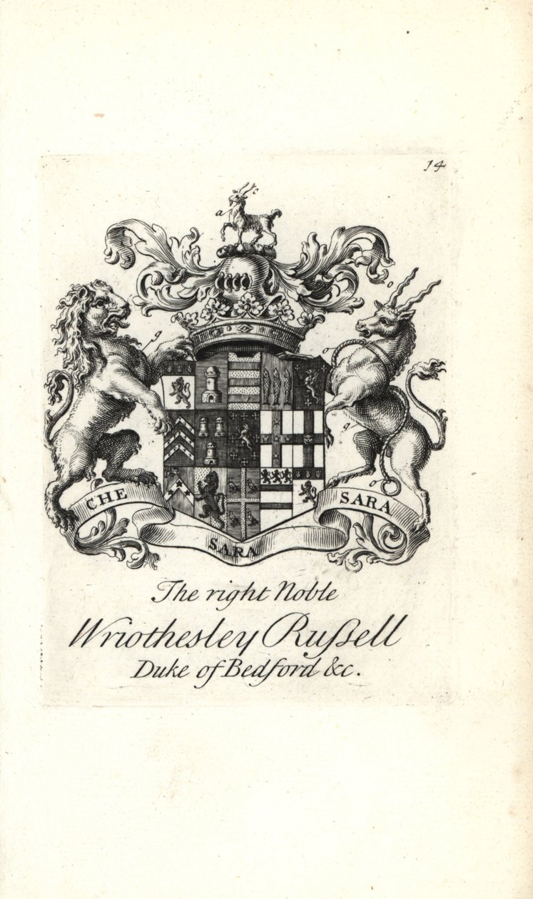 Herb i herb prawego szlachcica Wriothesley Russell, 3. książę Bedford autorstwa Andrew Johnston