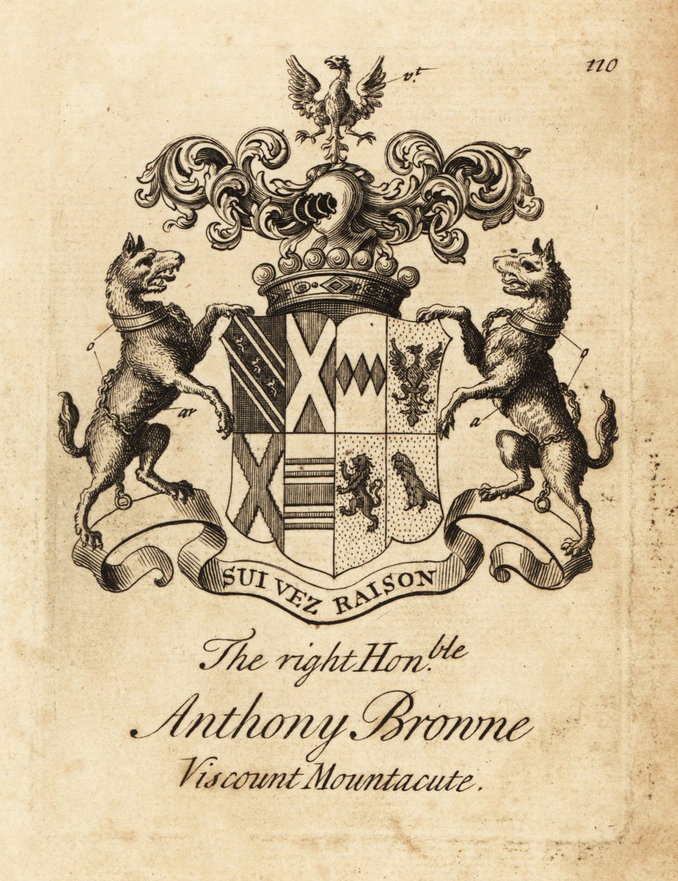 Herb Prawego Honoru Anthony Browne, wicehrabia Mountacute lub wicehrabia Montagu autorstwa Andrew Johnston