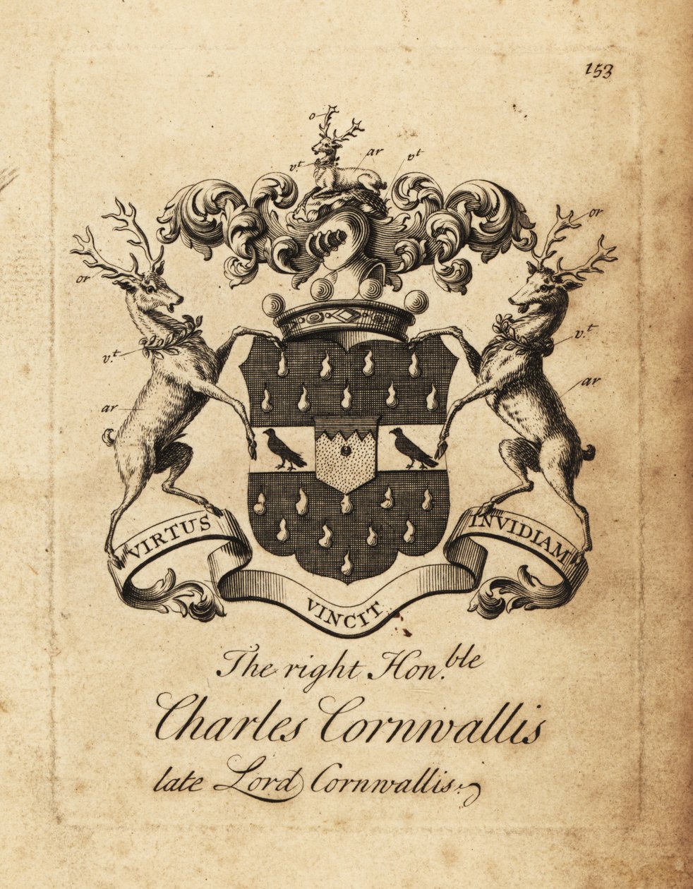 Herb prawego honoru Charles Cornwallis, Lord Cornwallis, 4. Baron Cornwallis autorstwa Andrew Johnston