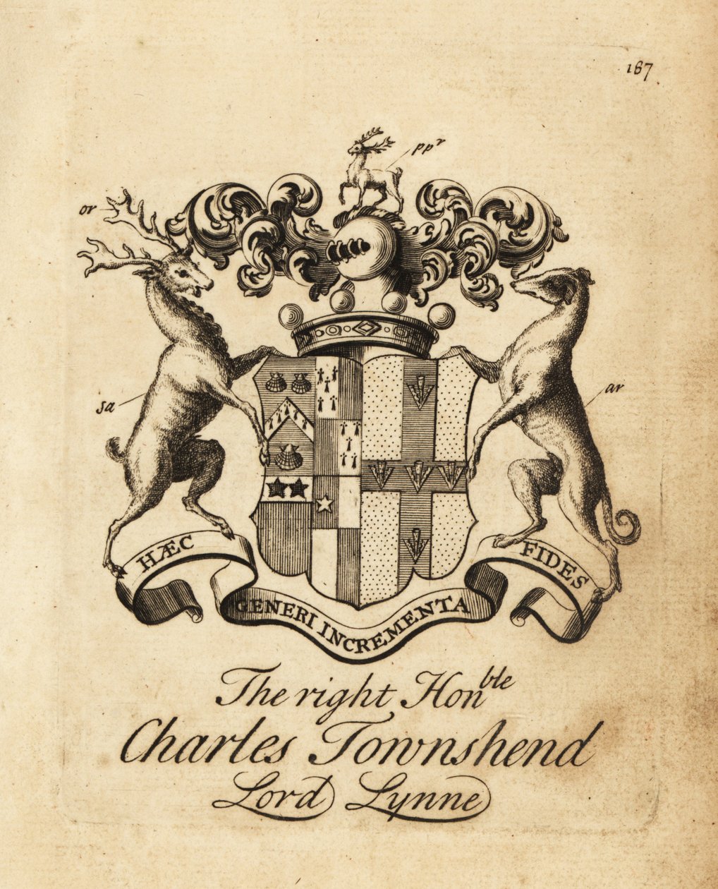 Herb Prawego Honoru Charles Townshend, Lord Lynne, 3. wicehrabia Townshend autorstwa Andrew Johnston