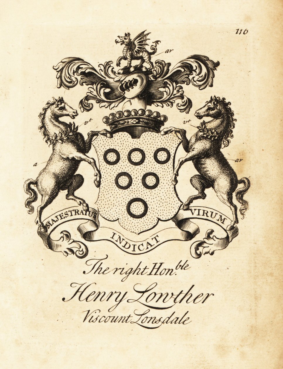 Herb Prawego Honorowego Henry Lowther, 3. wicehrabia Lonsdale (1694-1751) autorstwa Andrew Johnston
