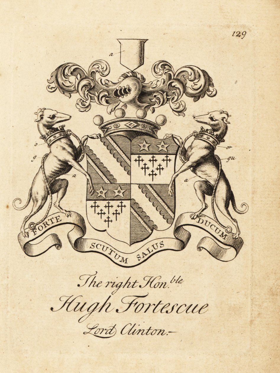 Herb Wielmożnego Hugh Fortescue autorstwa Andrew Johnston