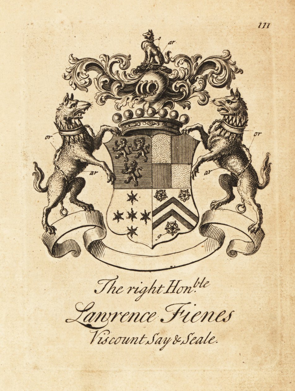 Herb Wawrzyńca Fienesa, 5. wicehrabiego Saye i Sele (1690-1742) autorstwa Andrew Johnston