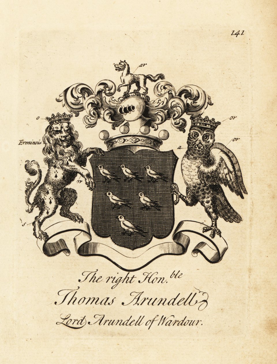 Herb szanowanego Thomasa Arundella, Lorda Arundella z Wardour, 7. Barona Arundella z Wardour autorstwa Andrew Johnston