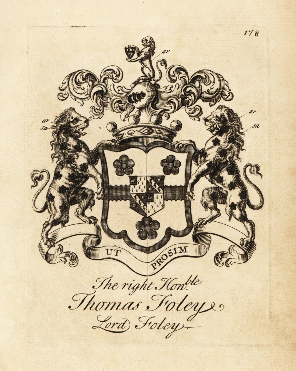Herb szanownego Thomasa Foleya, Lorda Foley autorstwa Andrew Johnston