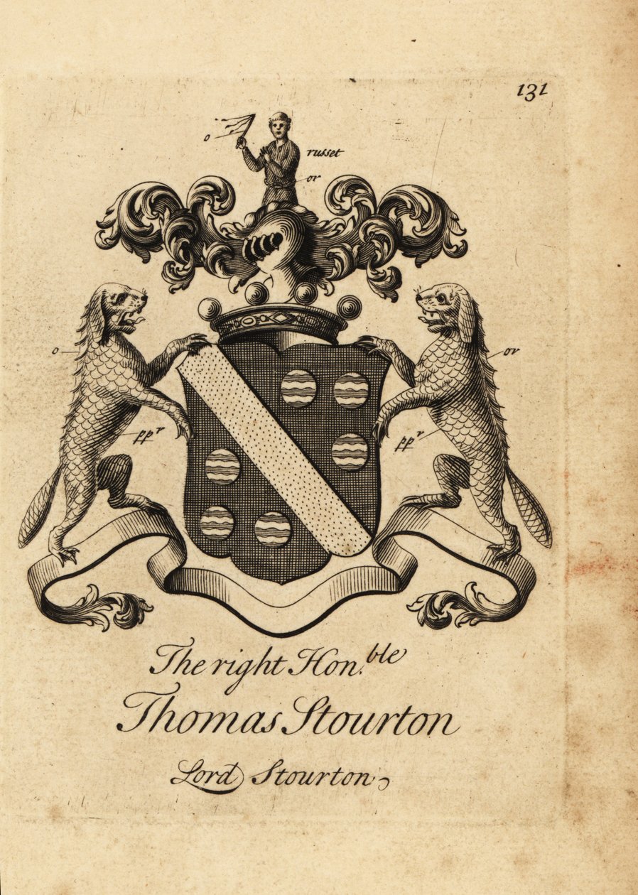 Herb szanownego Thomasa Stourton autorstwa Andrew Johnston