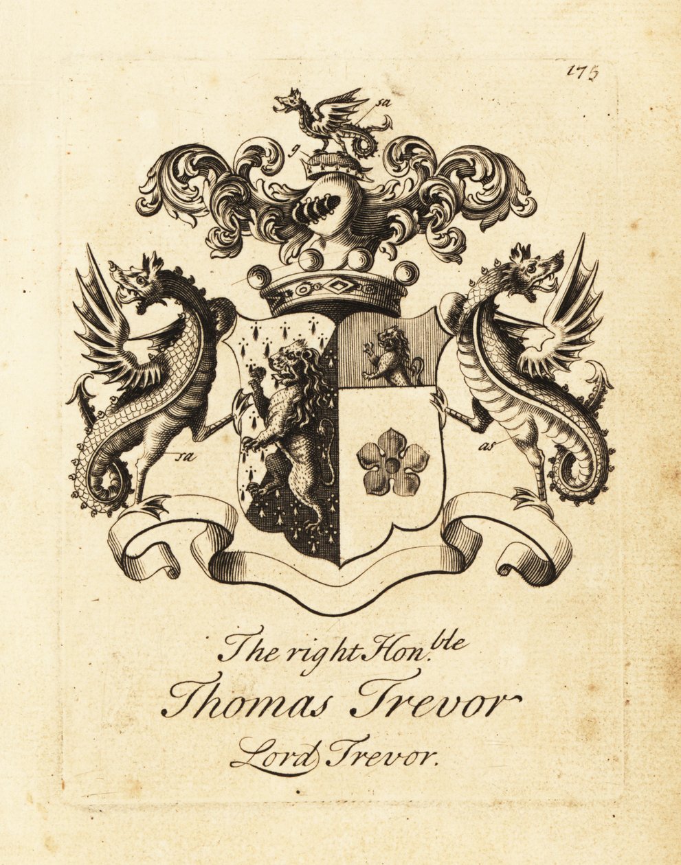 Herb szanownego Thomasa Trevora, Lorda Trevor autorstwa Andrew Johnston