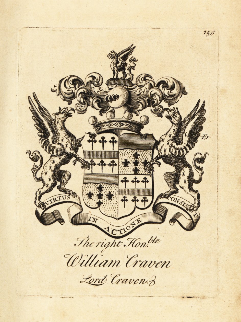 Herb Wielmożnego Williama Craven, Lord Craven, 3. Baron Craven (1700-1739) autorstwa Andrew Johnston
