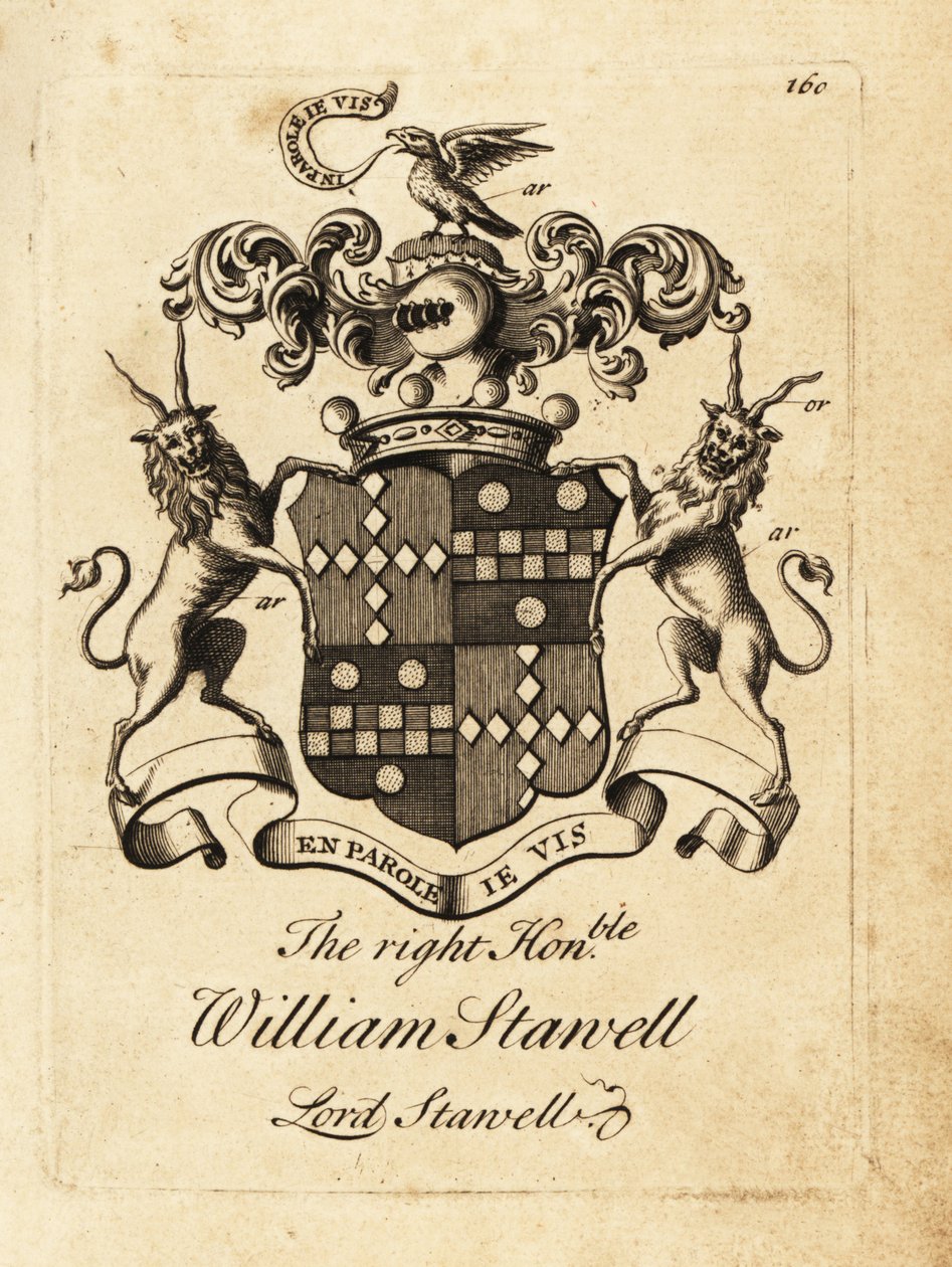 Herb Wielmożnego Williama Stawell, Lord Stawell, 3. Baron Stawell (zm. 1742) autorstwa Andrew Johnston