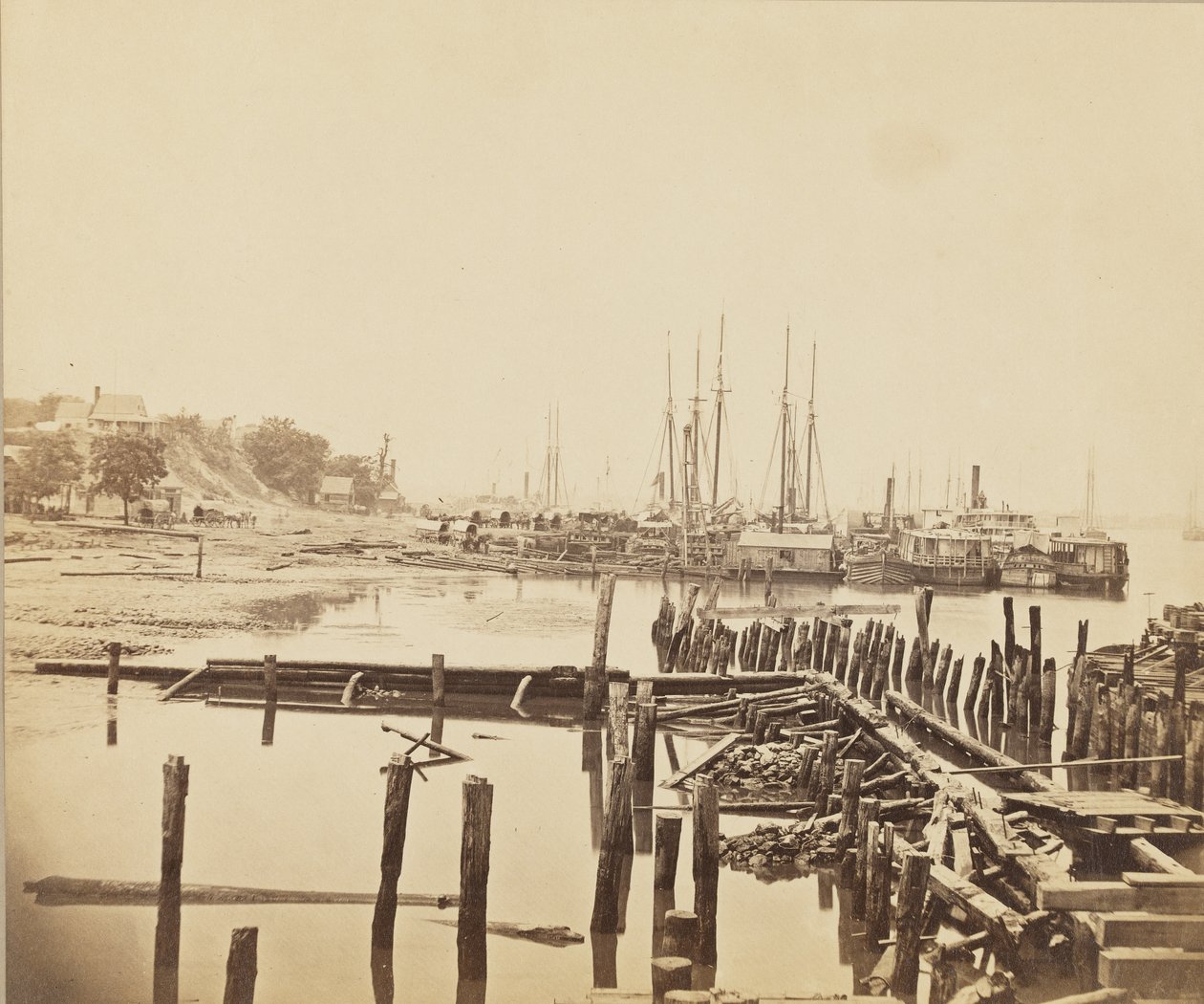 City Point, Virginia, c.1861-1865 (druk albumowy) autorstwa Andrew Joseph Russell