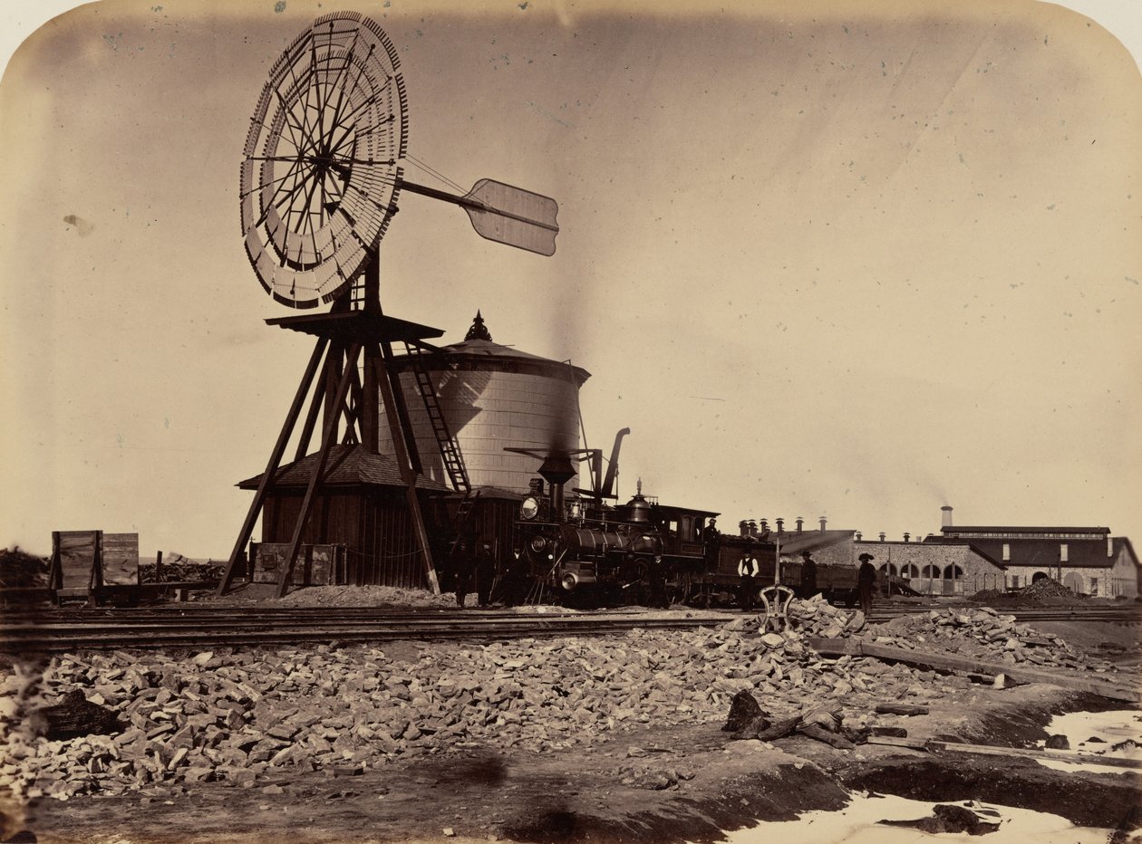 Płyta 16. Młyn wiatrowy w Laramie, 1869 (zdjęcie) autorstwa Andrew Joseph Russell