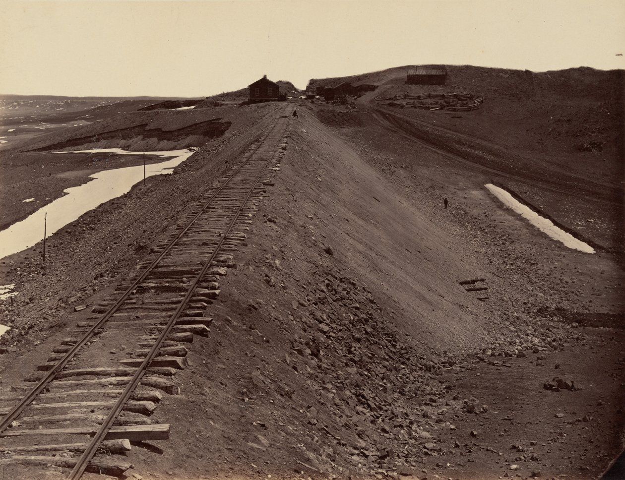 Płyta 2. Granitowy kanon, ze zbiornika na wodę, 1869 r. (zdjęcie) autorstwa Andrew Joseph Russell
