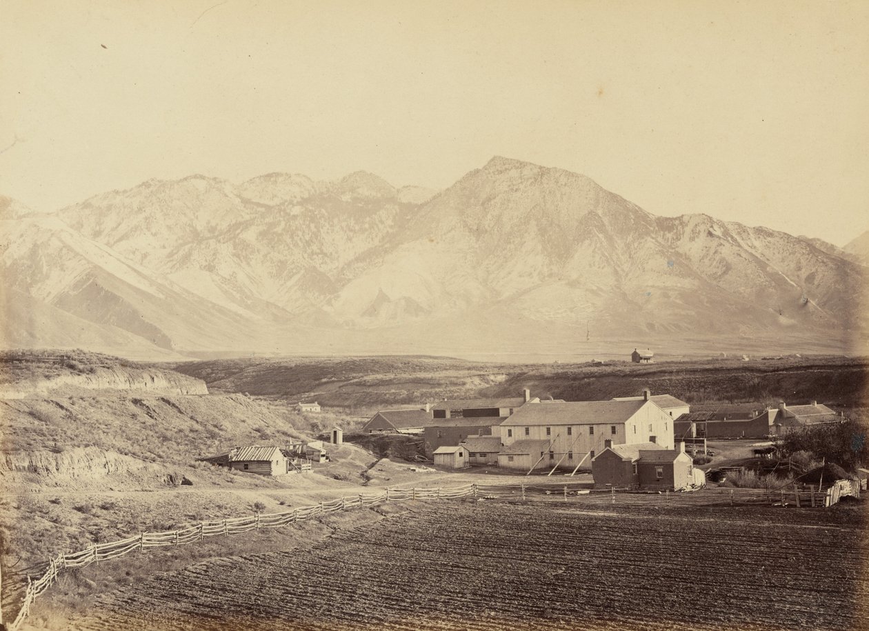 Płyta 49. Fabryki bawełny i wełny Brighama Younga, 1869 r. (zdjęcie) autorstwa Andrew Joseph Russell