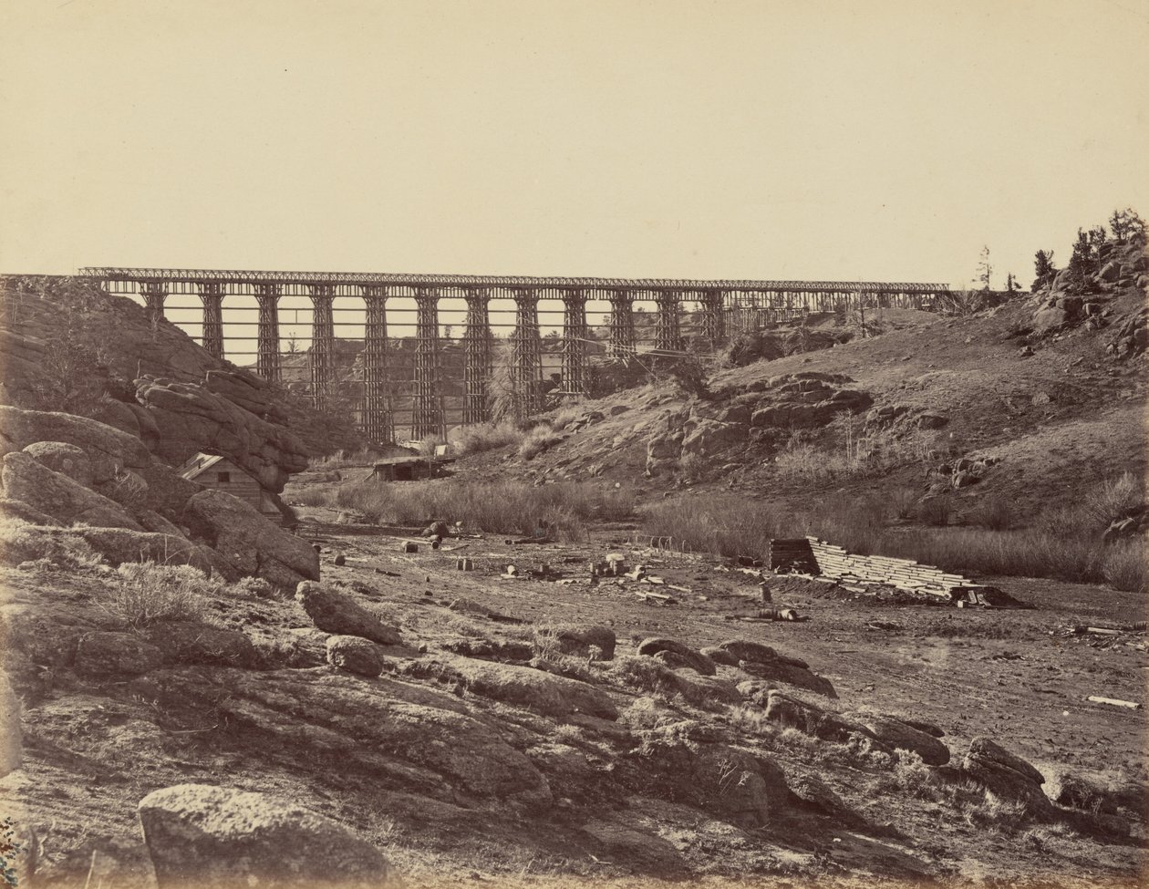 Płyta 7. Most Dale Creek, widok ogólny, 1869 r. (zdjęcie) autorstwa Andrew Joseph Russell