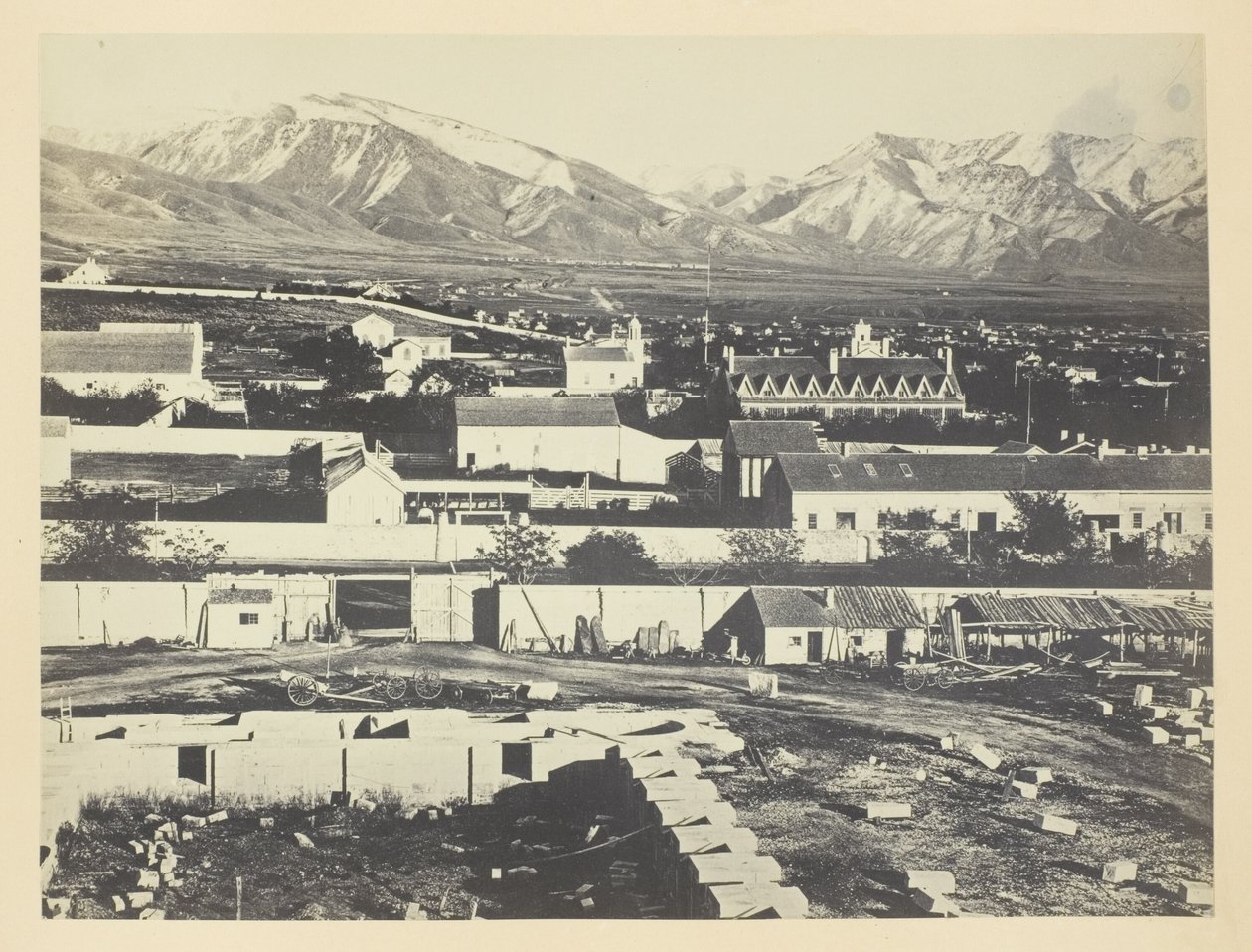 Salt Lake City, Camp Douglas i góry Wasatch w tle autorstwa Andrew Joseph Russell
