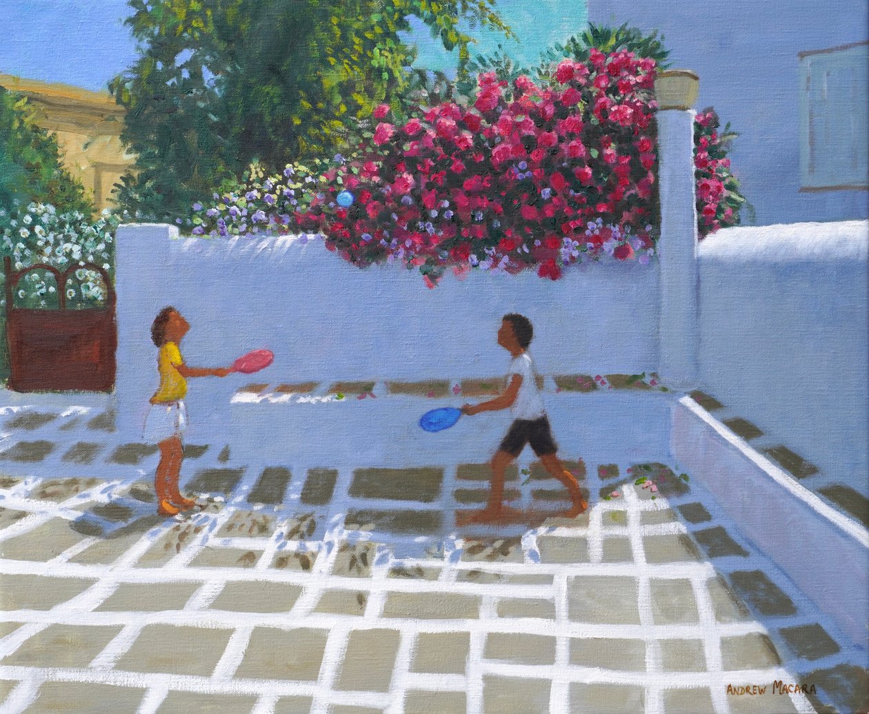 Bat i piłka, Milos, 2023 (olej na płótnie) autorstwa Andrew Macara