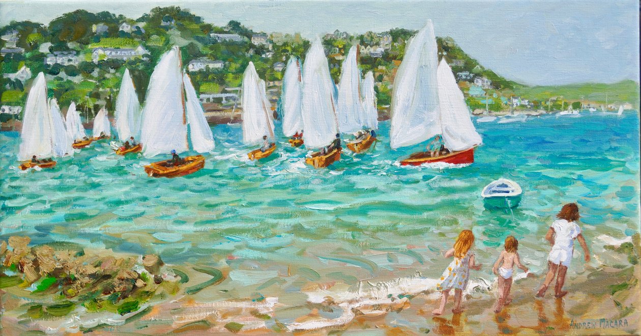 W pogoni za łodziami, Salcombe, 2018, autorstwa Andrew Macara