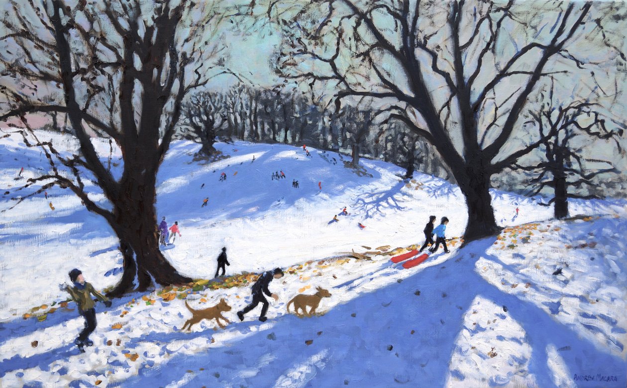 Boże Narodzenie, Opactwo Calke, Derby, 2017 (olej na płótnie) autorstwa Andrew Macara