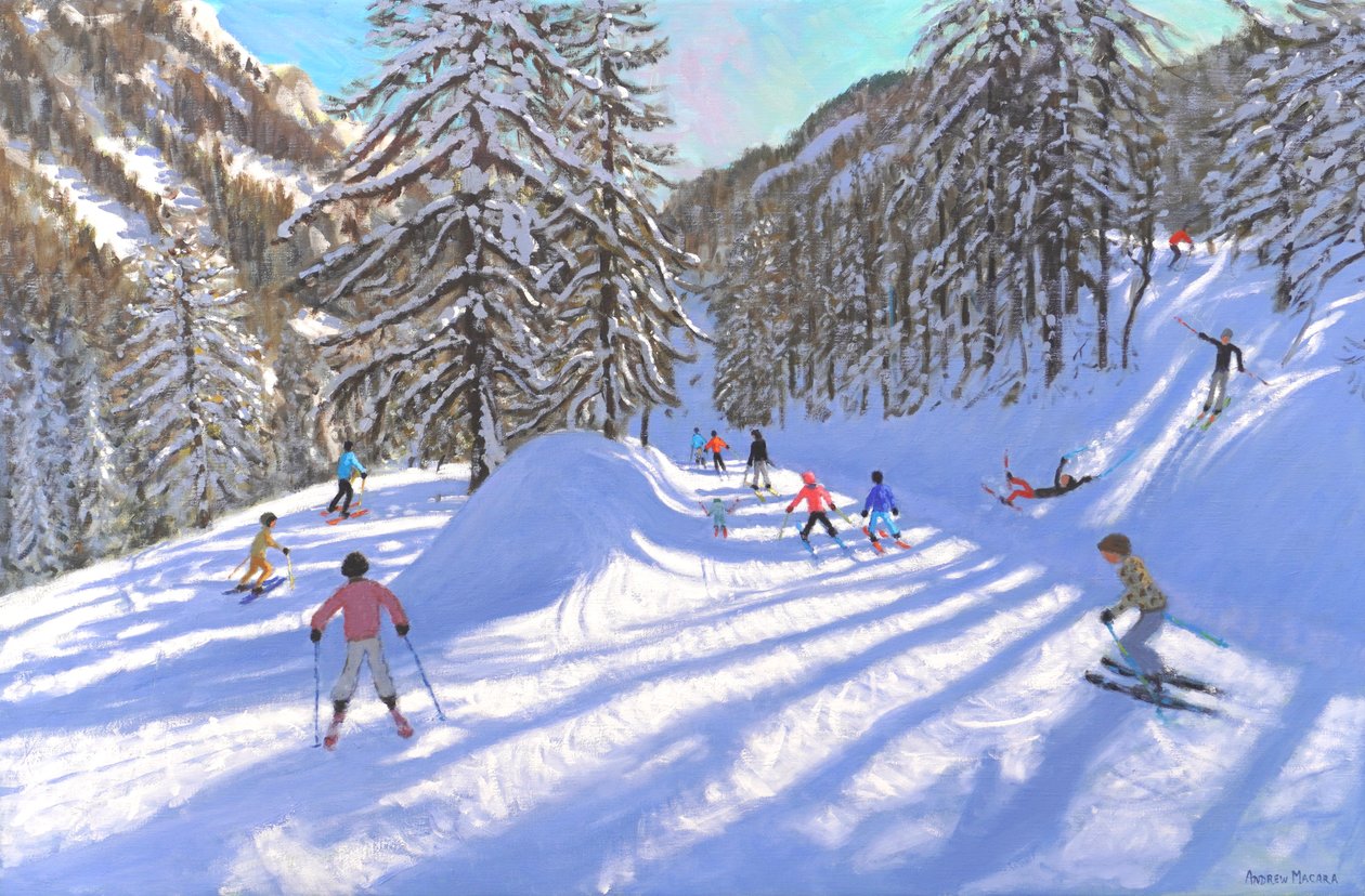 Boże Narodzenie w Tignes, Francja, 2022 (olej na płótnie) autorstwa Andrew Macara