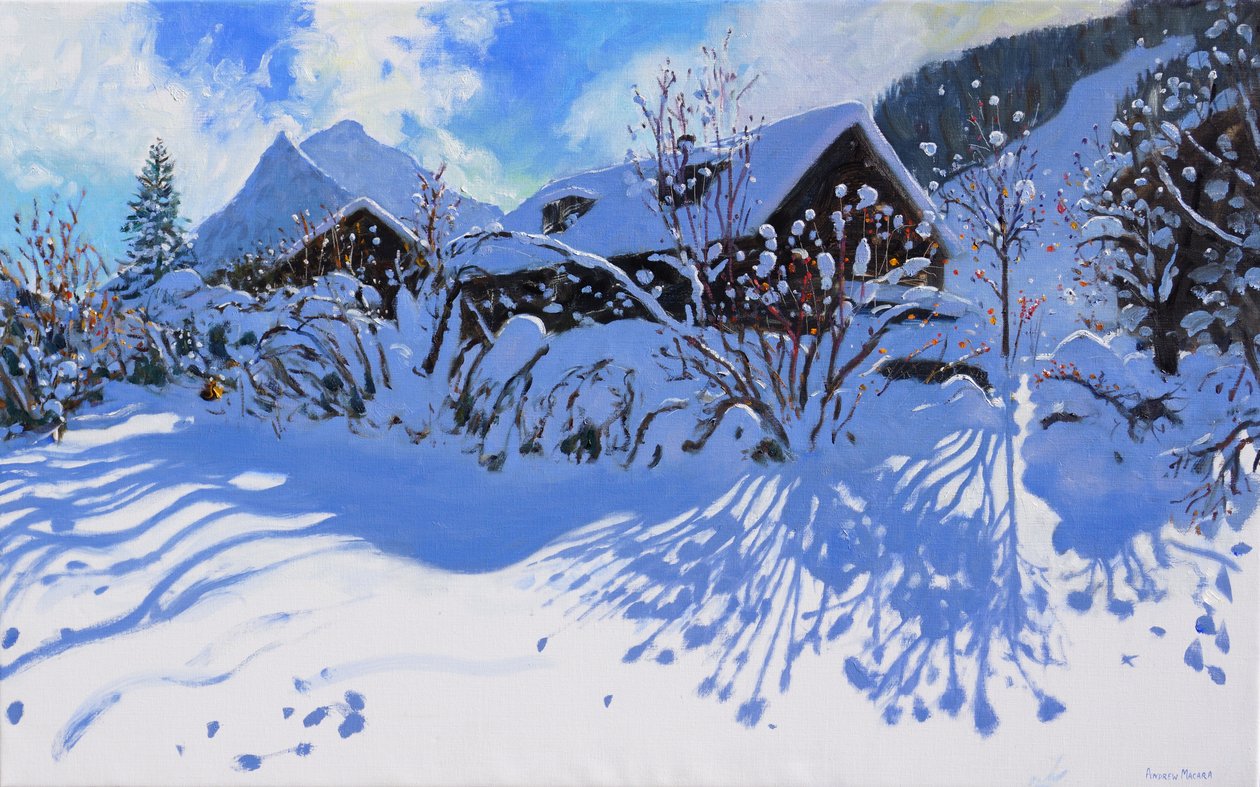 Świeży śnieg, Morzine Village, 2015, autorstwa Andrew Macara