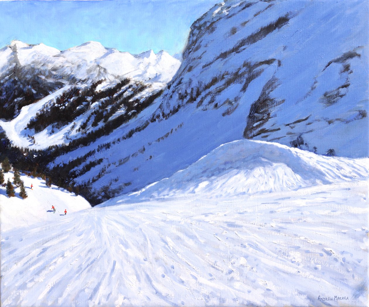 Into the valley, Courchevel, Francja, 2019, (olej na płótnie) autorstwa Andrew Macara