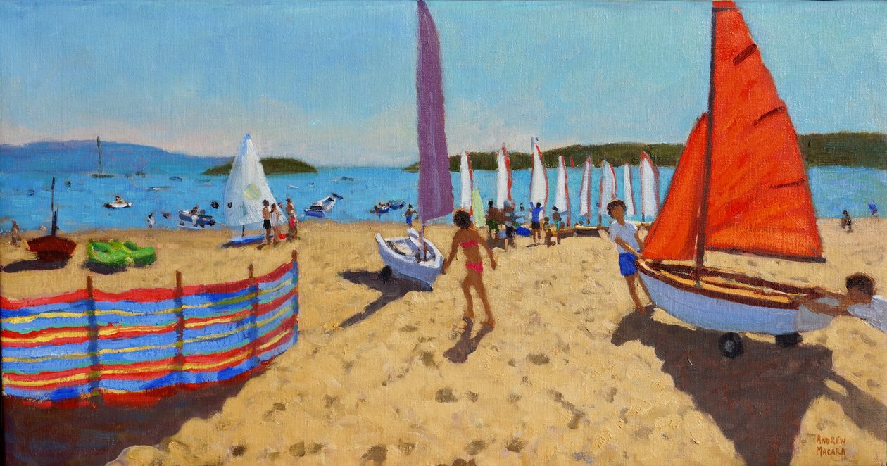 Wypychanie łodzi, Abersoch, 2016, autorstwa Andrew Macara