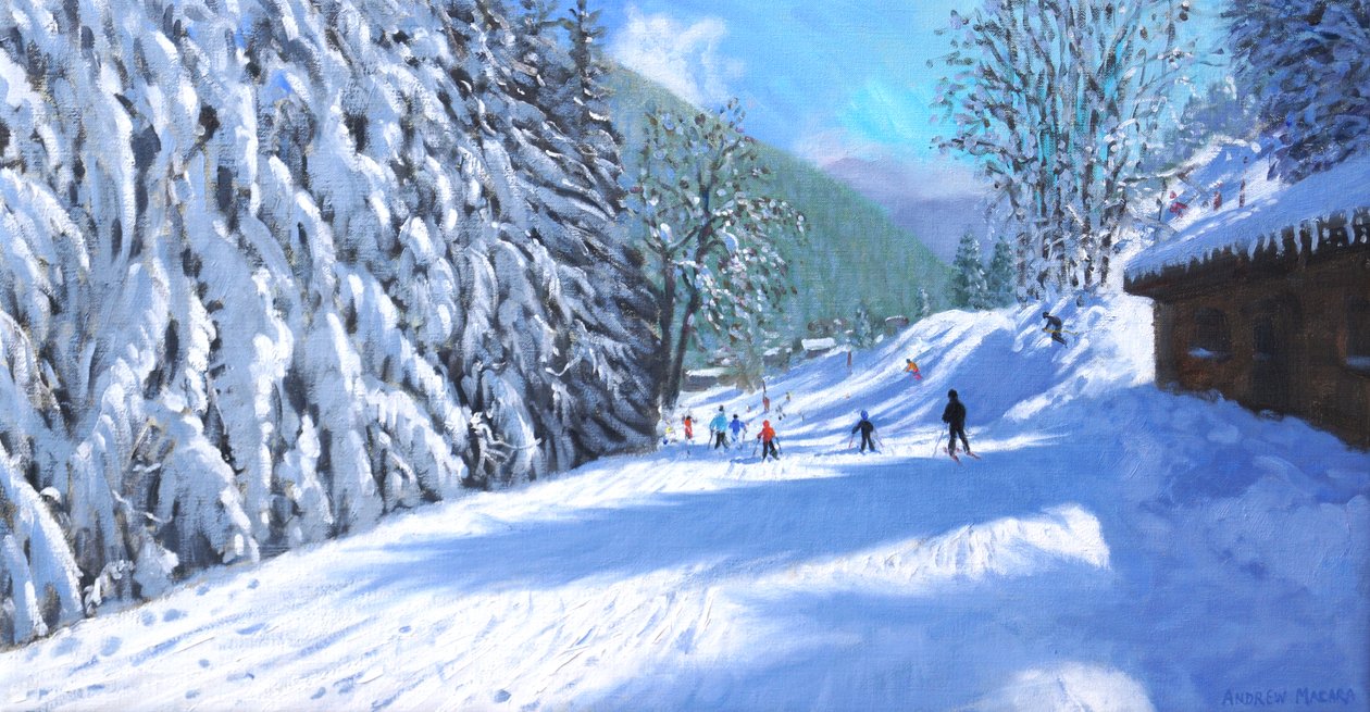Powrót do Morzine (olej na płótnie) autorstwa Andrew Macara