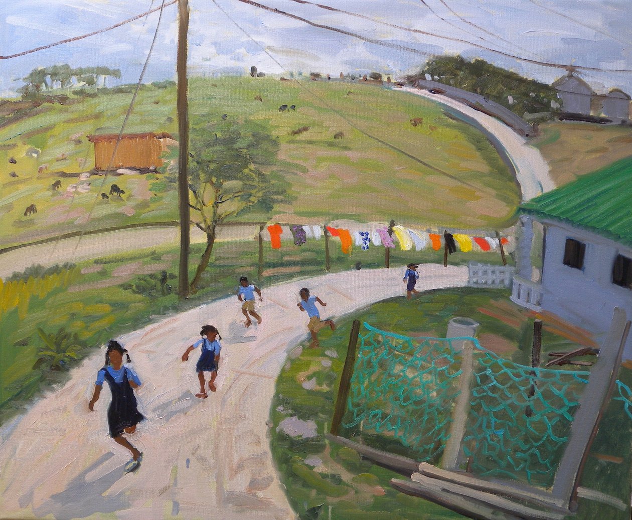 Dzieci w wieku szkolnym, 2011 (olej na płótnie) autorstwa Andrew Macara