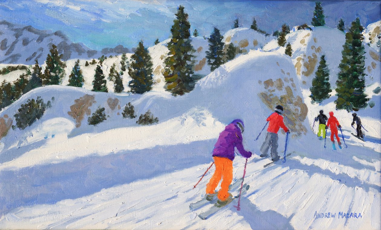 Narciarstwo, Rock City, Selva Gardena, Włochy, 2016, autorstwa Andrew Macara