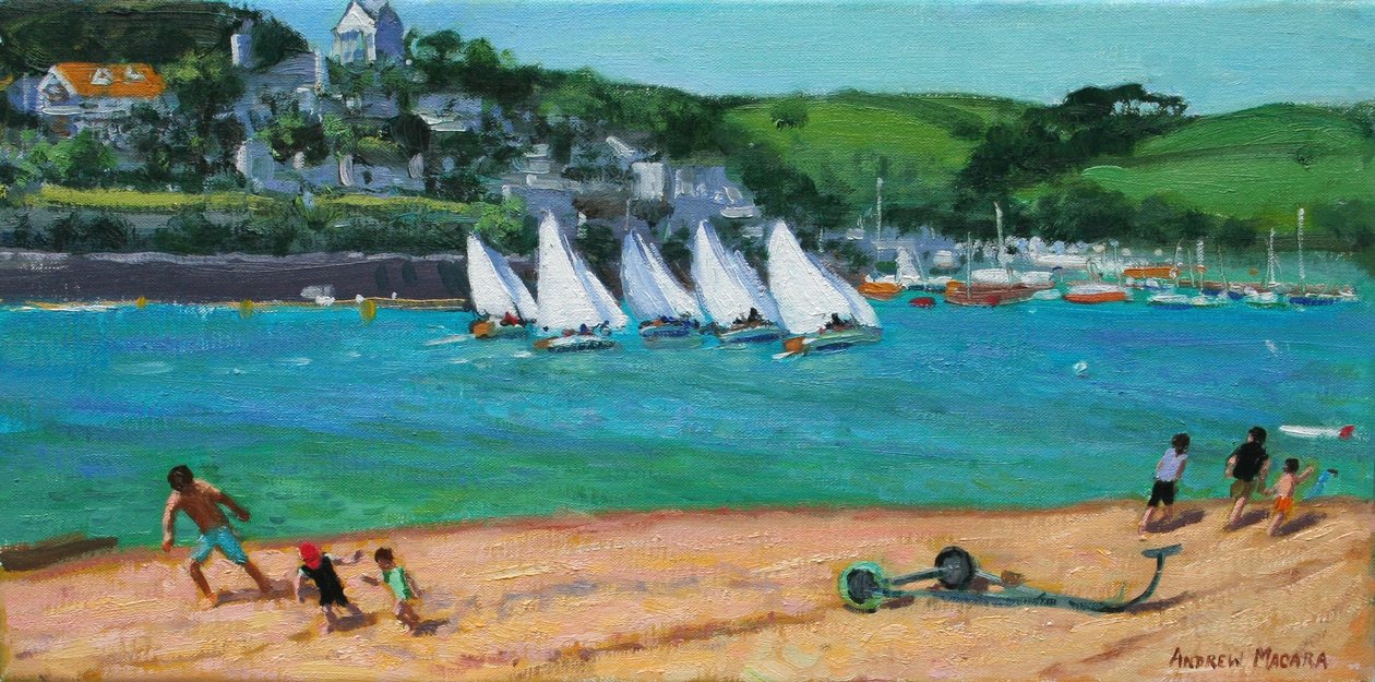 Letnie Regaty Salcombe 2018 (olej na płótnie) autorstwa Andrew Macara