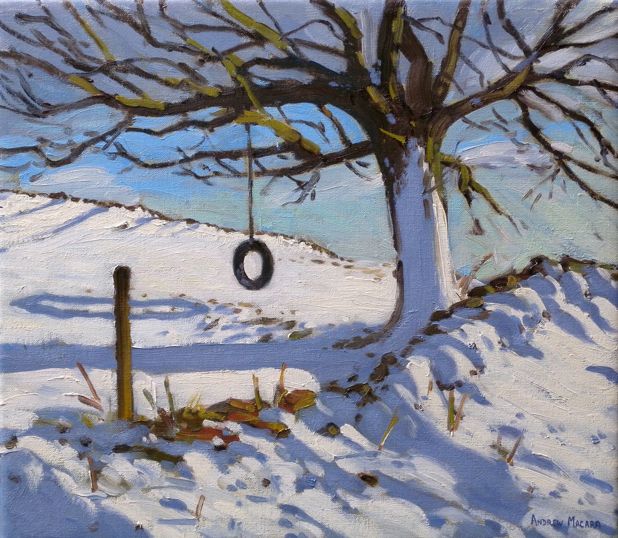 Huśtawka, 2011 (olej na płótnie) autorstwa Andrew Macara