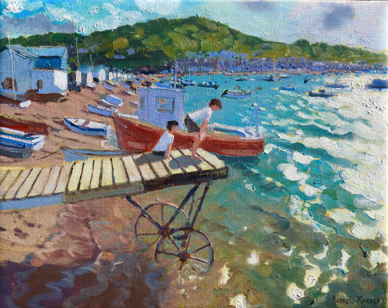 Dwóch chłopców na etapie lądowania, Teignmouth, 201516, autorstwa Andrew Macara