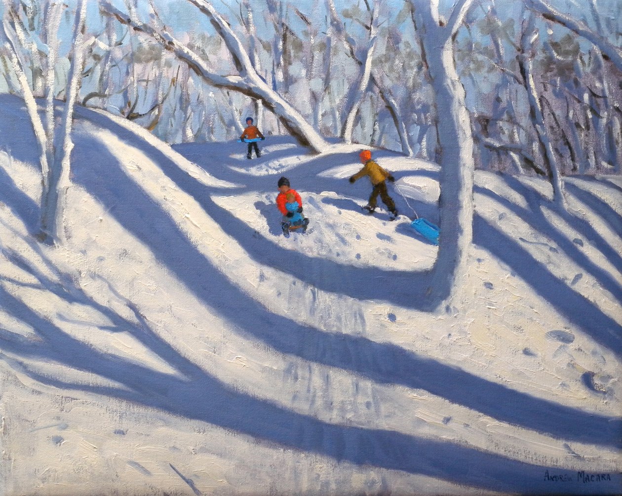 Zima, Bramcote, Nottingham, 2009 (olej na płótnie) autorstwa Andrew Macara