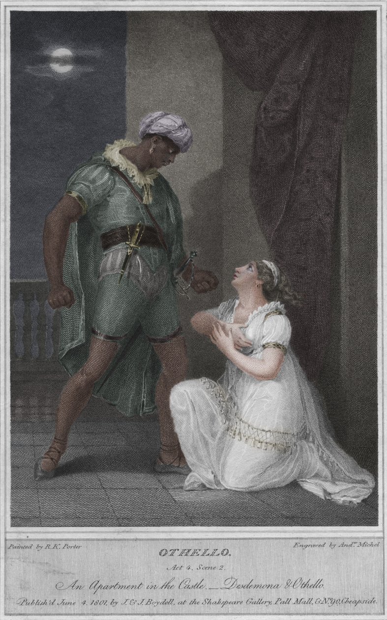 Otella. Akt 4. Scena 2. Mieszkanie na zamku. Desdemona i Otello, 1801. autorstwa Andrew Michel