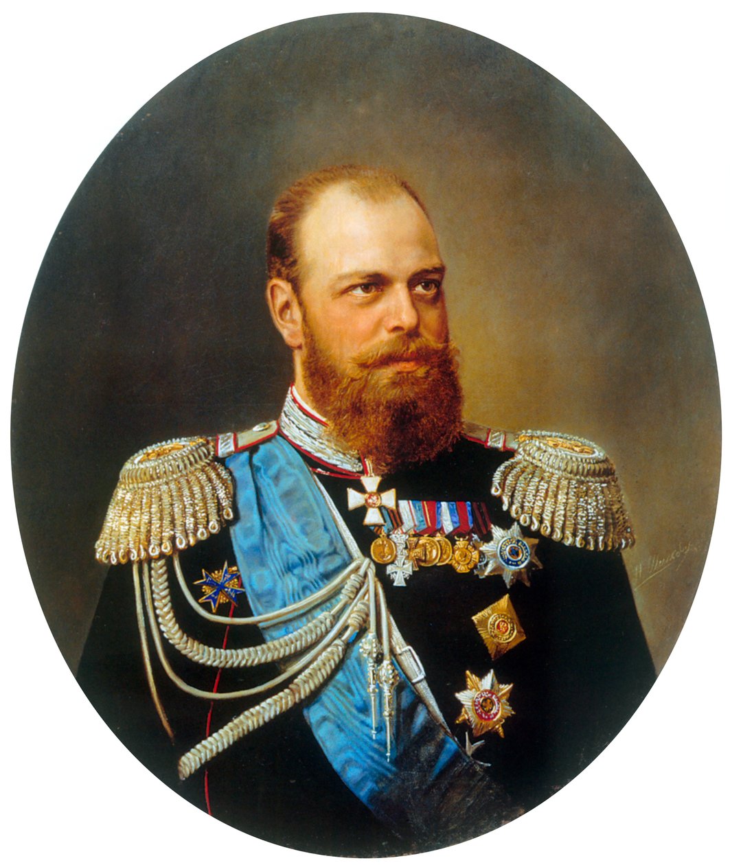Portret cesarza Aleksandra III, 1845-1894, XIX wiek. autorstwa Andrey Nikolayevich Shilder