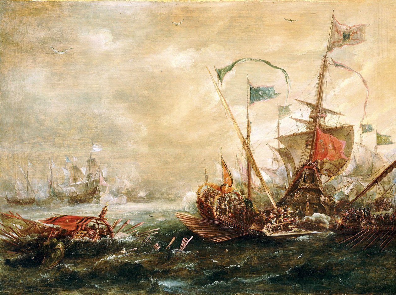 Hiszpańskie starcie z piratami berberyjskimi, pierwsza połowa XVII wieku autorstwa Andries van Eertvelt