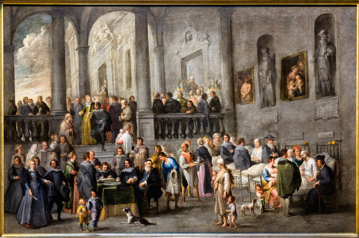 Pomoc choremu, około 1640 r. (olej na płótnie) autorstwa Andries van & Wael Cornelis de (1592 1667) Eertvelt