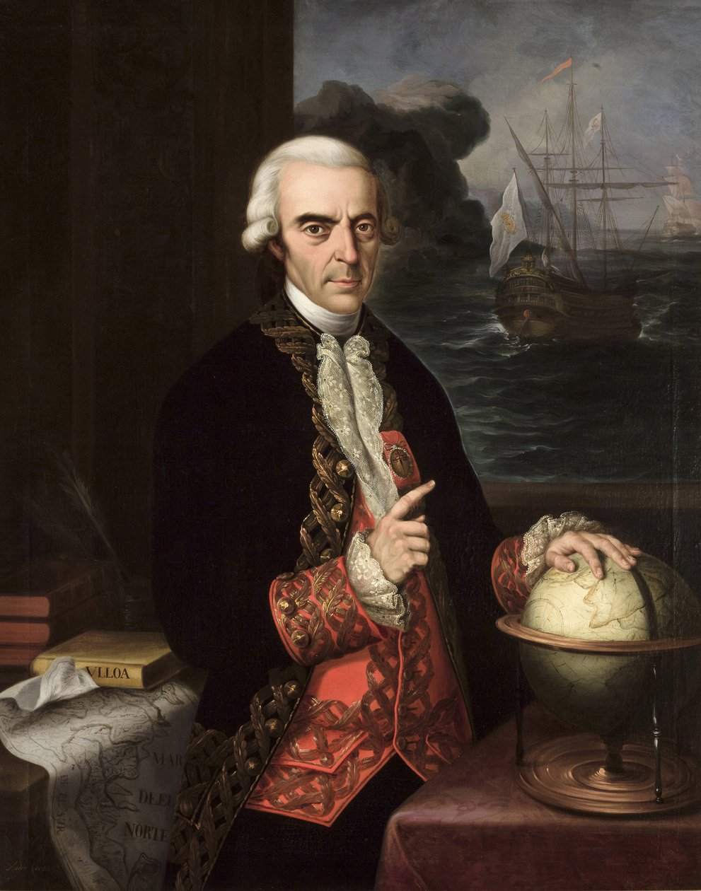 Romantyzm : Portret Antonio de Ulloa (1716-1795) autorstwa Cortes y Aguilar, Andres (1812-1879), ok. 1856. Olej na płótnie autorstwa Andrés Cortés y Aguilar