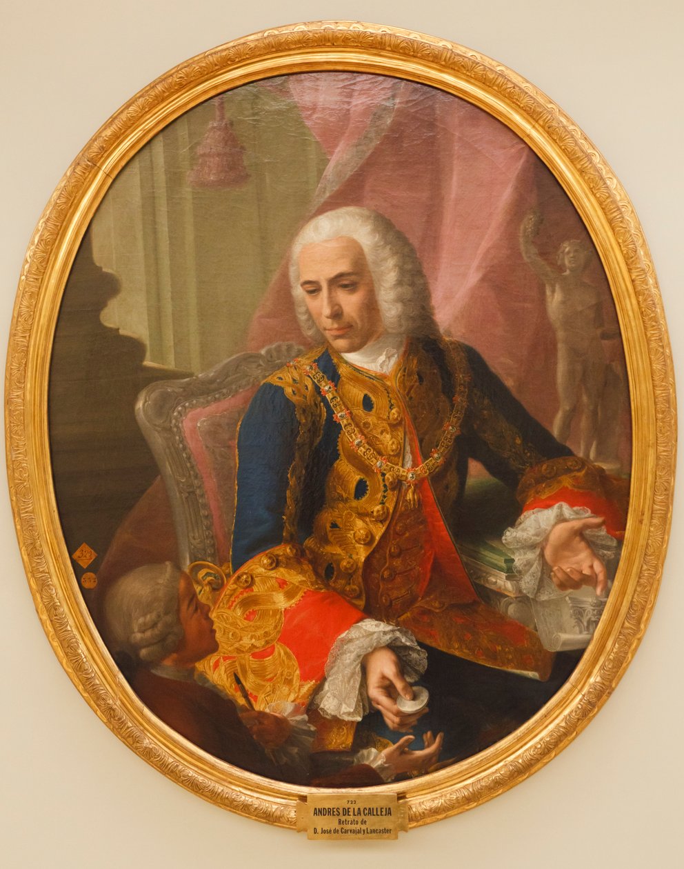 Portret Don Jose de Carvajal y Lancaster z dzieckiem, Mariano Sanchez, 1754 autorstwa Andrés de la Calleja