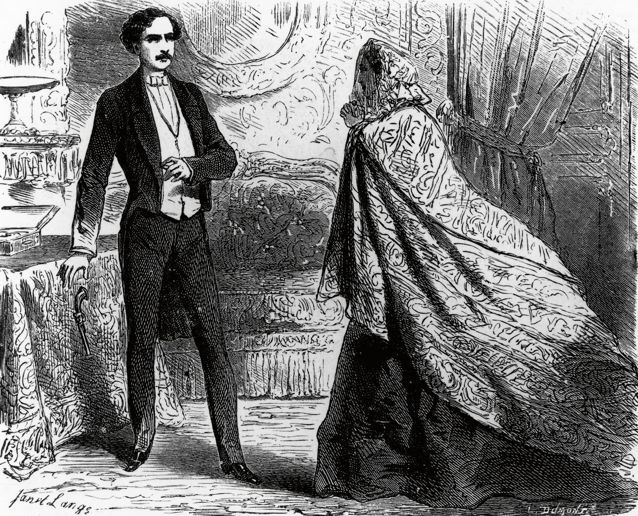 Ilustracja do Hrabiego Monte Christo, powieści Aleksandra Dumasa (1802-1870) i Auguste