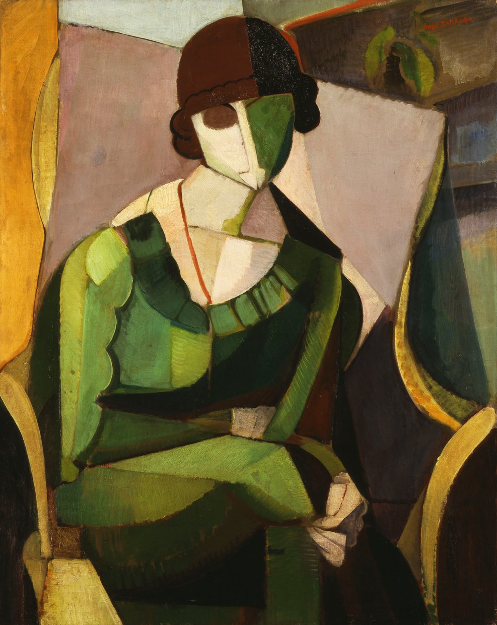 Portret damy w zieleni; Portret damy w zieleni autorstwa Ángel Zárraga