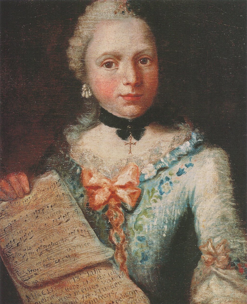 Autoportret jako piosenkarka, trzymająca nuty autorstwa Angelica Kauffmann