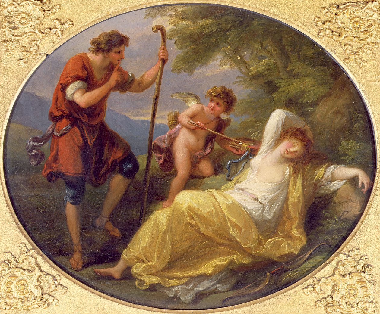 یوه ویده نجف چې د شپون لخوا لیدل کیږي، 1780 (په مسو باندې تیل) پولی autorstwa Angelica Kauffmann