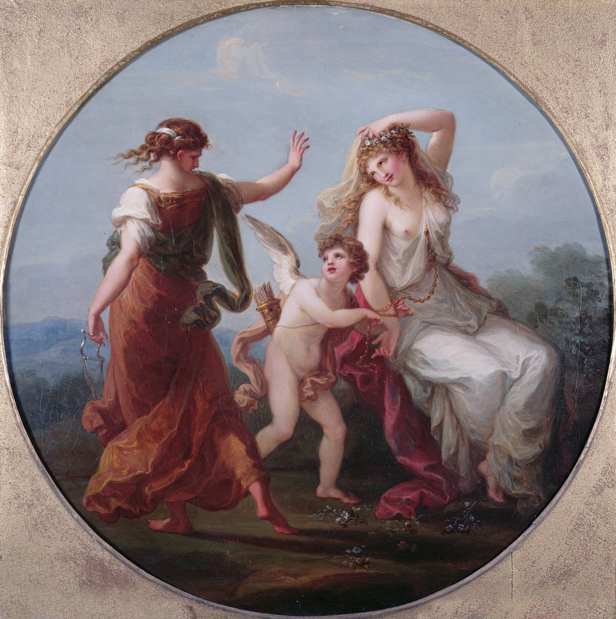 Miłość zwyciężająca roztropność autorstwa Angelica Kauffmann
