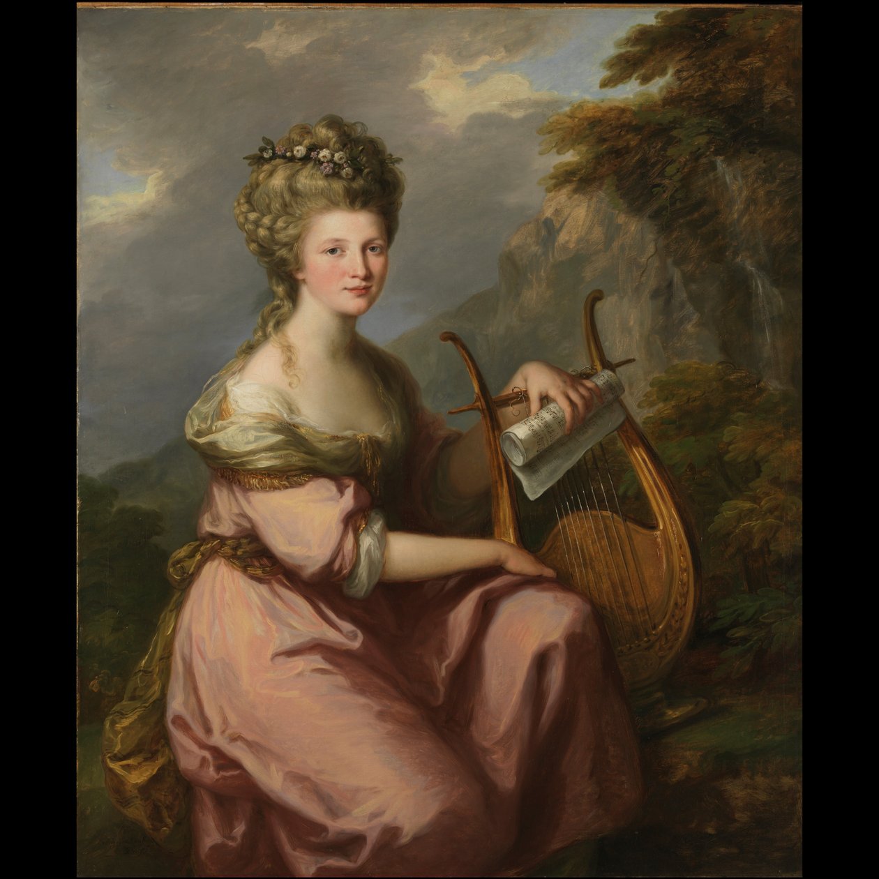 Portret Sarah Harrop (pani Bates) jako muzy autorstwa Angelica Kauffmann