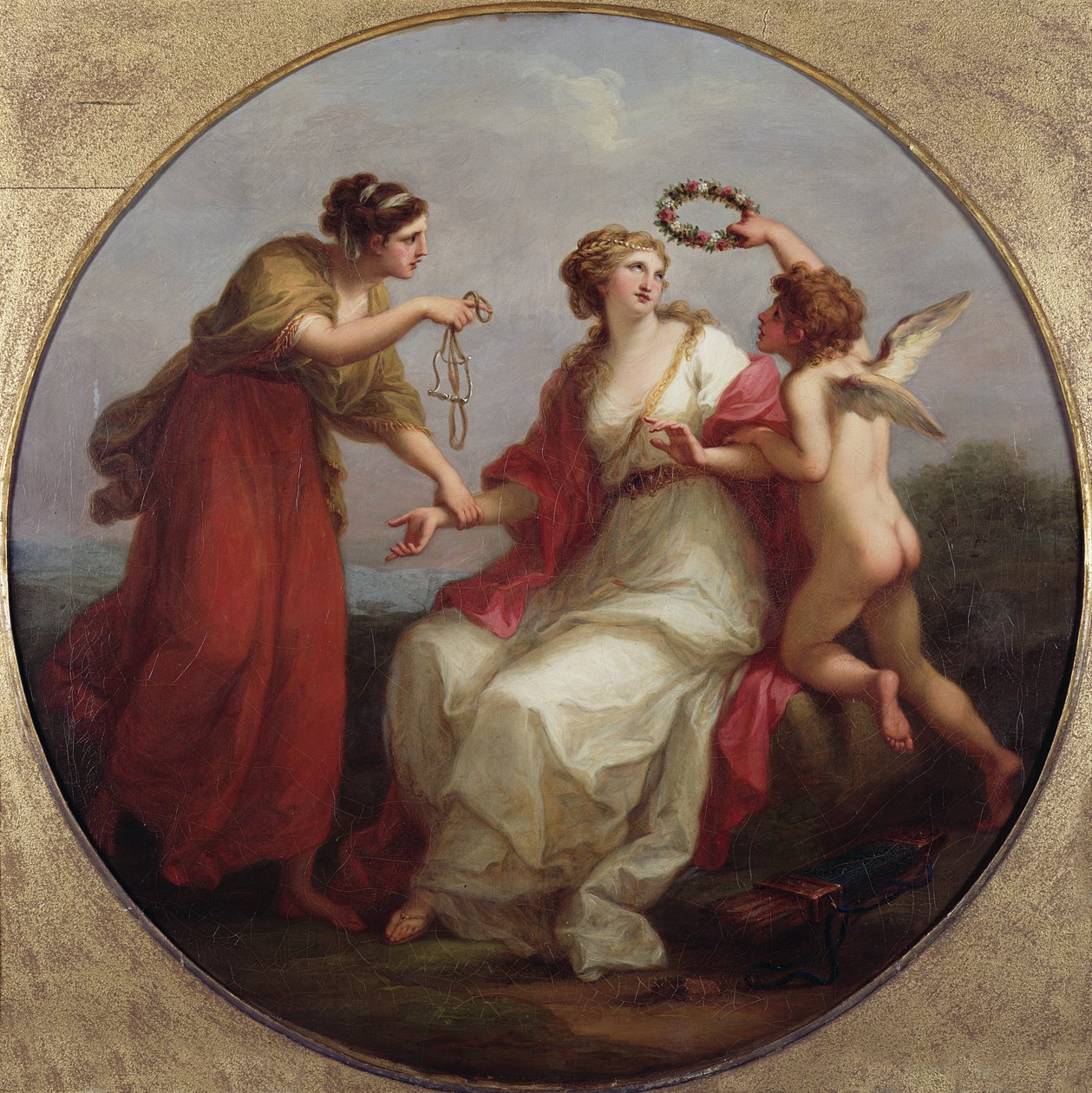 Roztropność opierająca się Miłości autorstwa Angelica Kauffmann