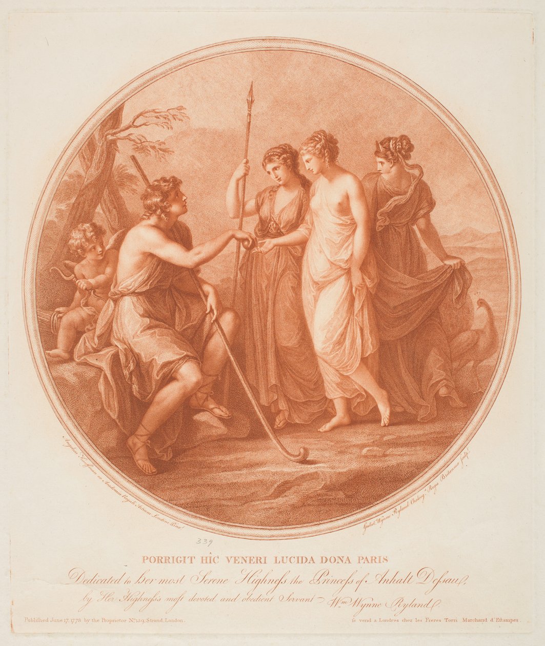 Wyrok Paryża autorstwa Angelica (after) Kauffman